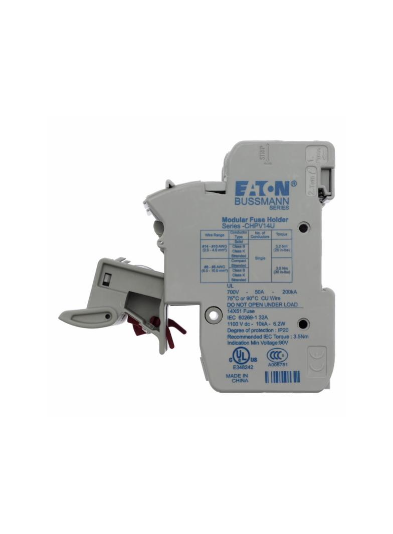 2 Pole 14x51 MFH PV Neon Indicator Podstawa wkł. cyl. 14x51 gPV 2p 32A 1500 Vdc wskaźnik fotow CHPV1