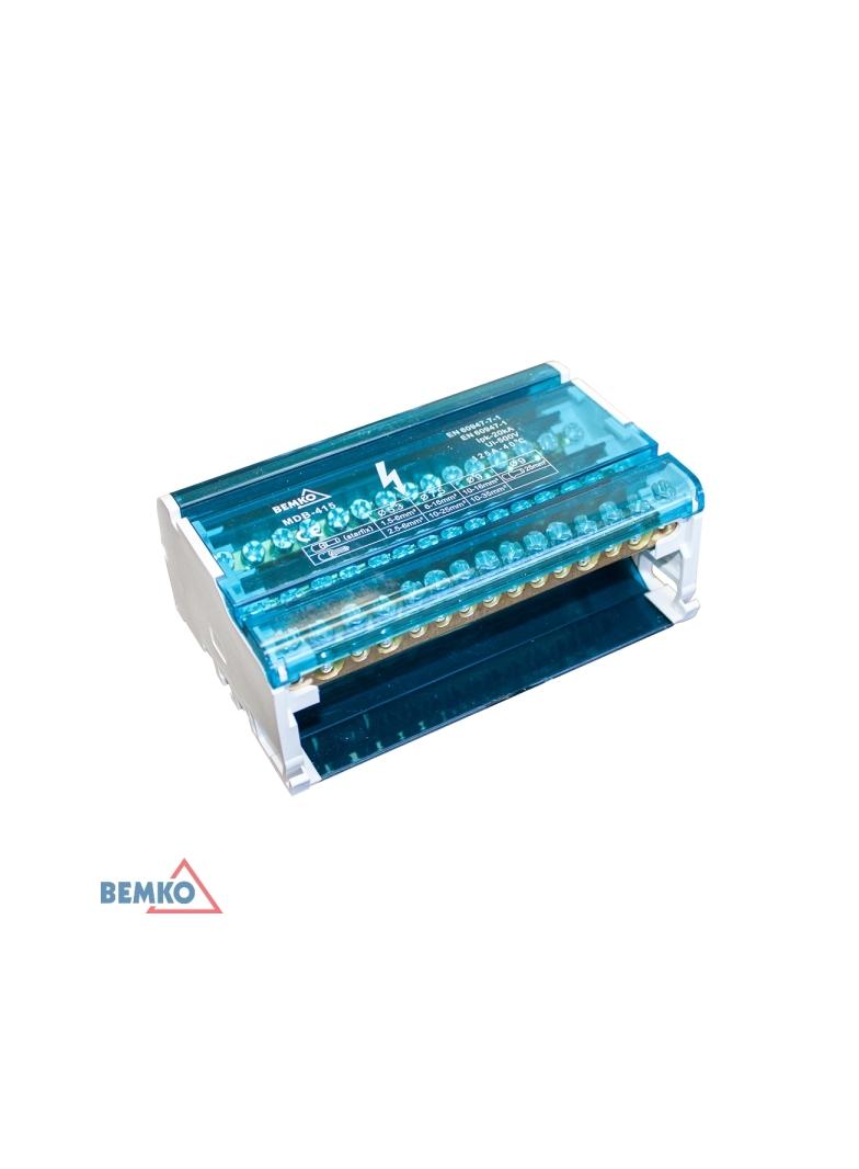 BLOK ROZDZIELCZY 60 ZACISKÓW 4x15 (11x5,3mm + 2x7,5mm + 2x9,1mm)