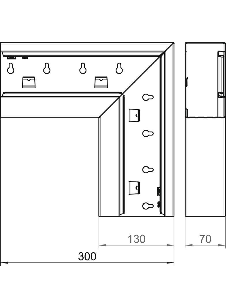 GS-AFF70130RW, Naroże płaskie 70X130 CZ.B.