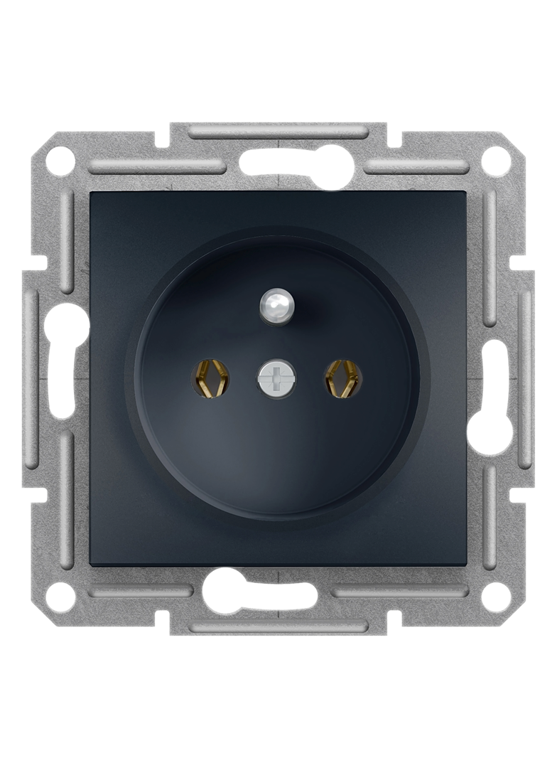 Asfora, gniazdo 2P+PE bez ramki, antracyt