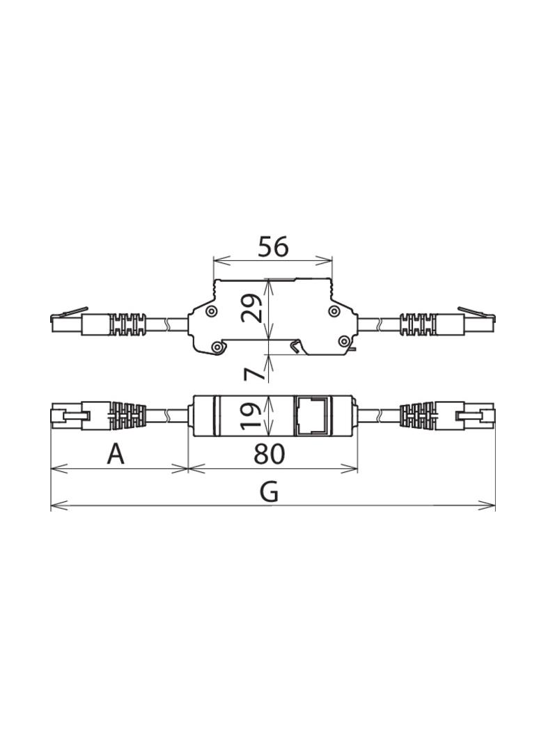 Ogranicznik przepięć DEHNpatch CAT6, adapter wtyk RJ45/wtyk RJ45, do sieci LAN 1Gb, ATM, FDDI, CDDI