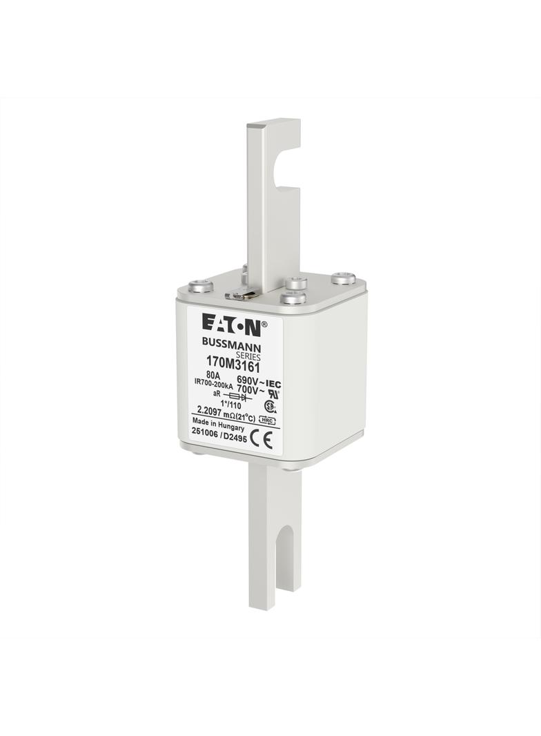 80A 690V 1*/110 aR INDICATOR FUSE Wkładka szybka 80A AC 690V rozmiar 1 45x45x134 mm, 170M3161 EATON