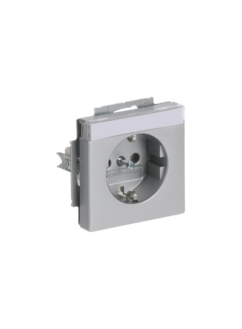 FUTURE Gniazdo SCHUKO z polem opisowym Z uziemieniem, 2P+E aluminiowo srebrny 2CKA002011A3810 ABB