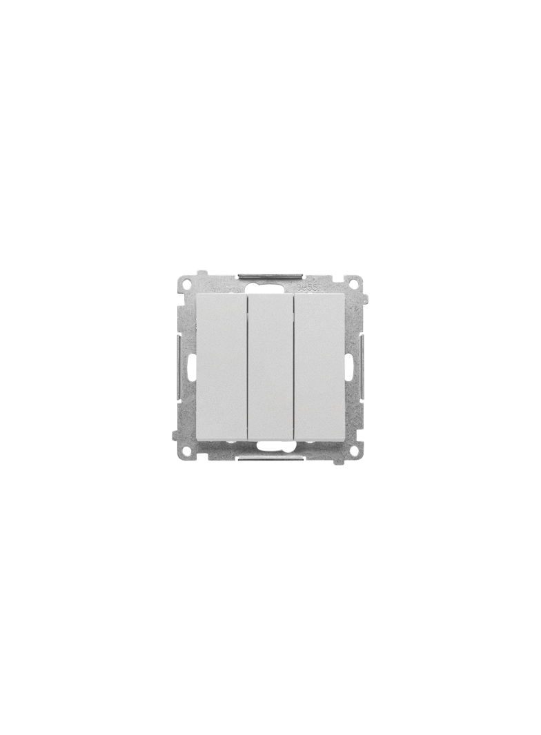 Simon 55 Przycisk zwierny potrójny z podświetleniem LED szybkozłączka Aluminium mat TP31L.01/143 KONTAKT