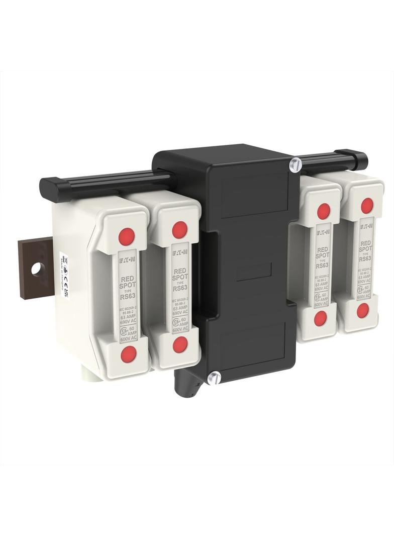 RED SPOT FUSEBANK 63A 660V AC 4 WAY WH RED SPOT Podstawa bezpiecznikowa 63A 660V AC 4P Biała RSFB634