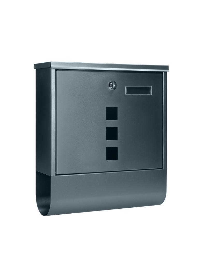 Skrzynka na listy HAITI z galwanizowanej stali z gazetnikiem i okienkami i wizytownikiem antracyt MB