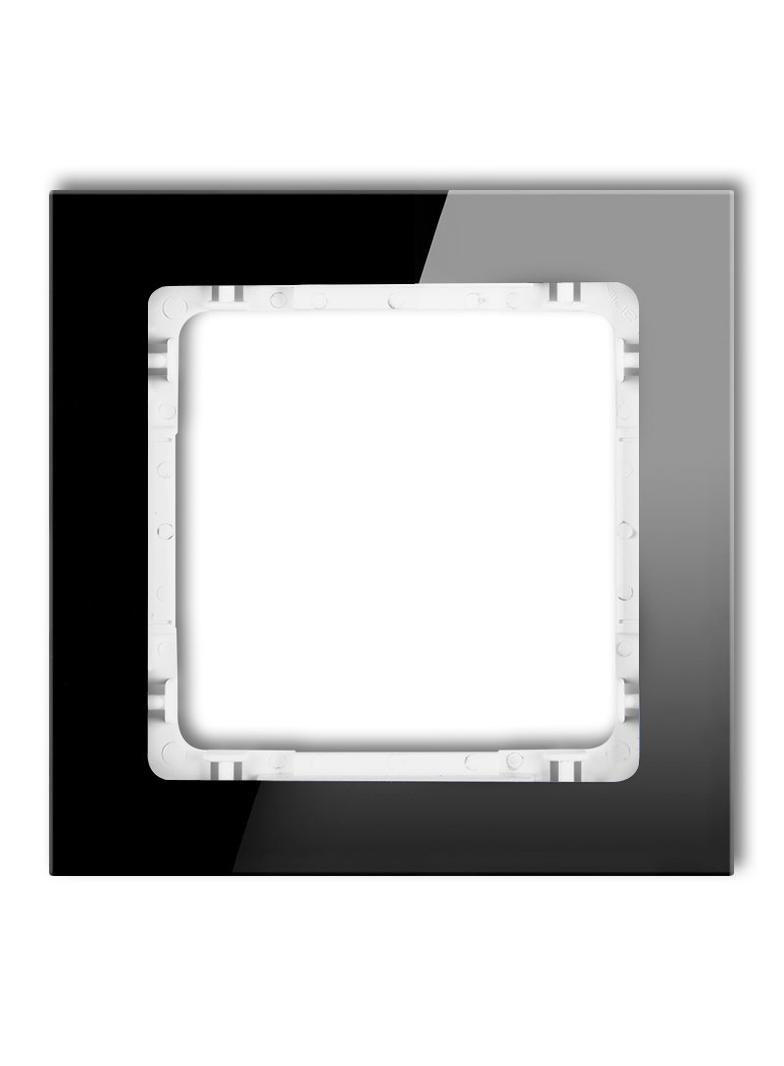 DECO Ramka uniwersalna pojedyncza - efekt szkła (ramka: czarna; spód: biały)