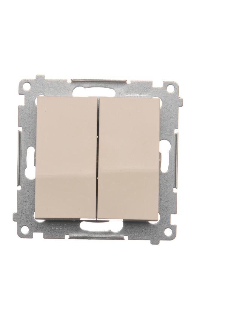 Simon 54 Przycisk podwójny zwierny bez piktogramu 10A 250V szybkozłączka kremowy DP2.01/41 KONTAKT