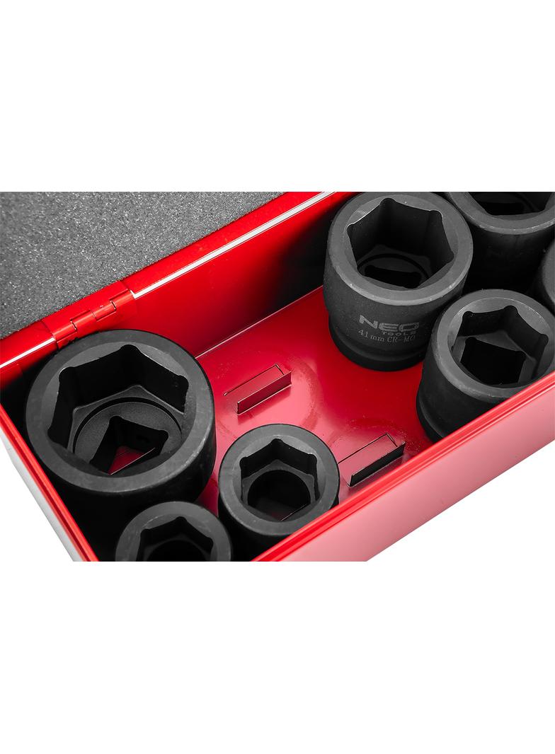 Nasadki udarowe 1", 27-50 mm, zestaw 9 szt.