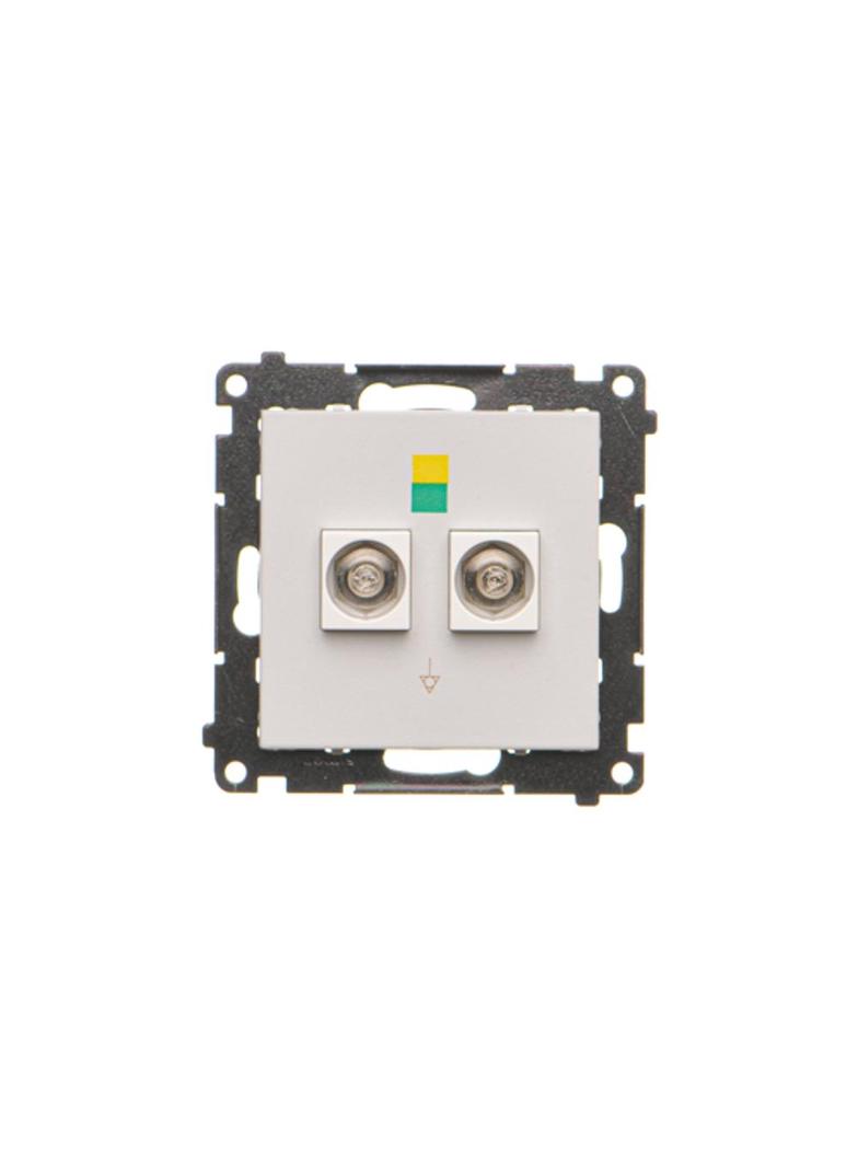 Simon 55 Gniazdo ekwipotencjalne podwójne Jasnoszary mat