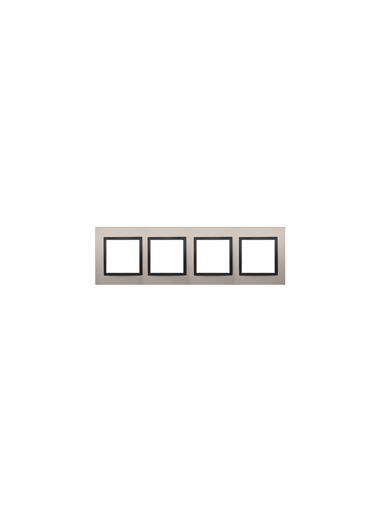 Simon 54 NATURE WMDZ-0140xS-081 Ramka 4-krotna Nature-Metal, SATYNOWA NOC, IP20/IP44. (IP44-należy z DRN4/81 KONTAKT