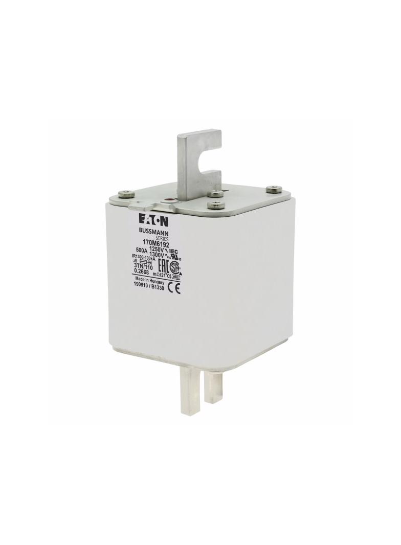 FUSE 500A 1250V 3TN/110 AR CU Wkładka szybka 500A AC 1250V rozmiar 3 76x90x139 mm aR DIN I 170M6192