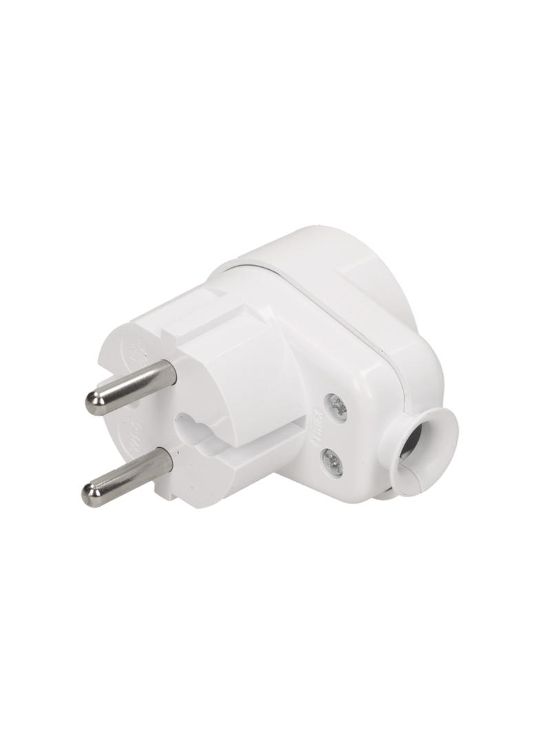 Wtyczka kątowa 2P z gniazdem biała WT-16U/G K2/BIAŁY ORNO