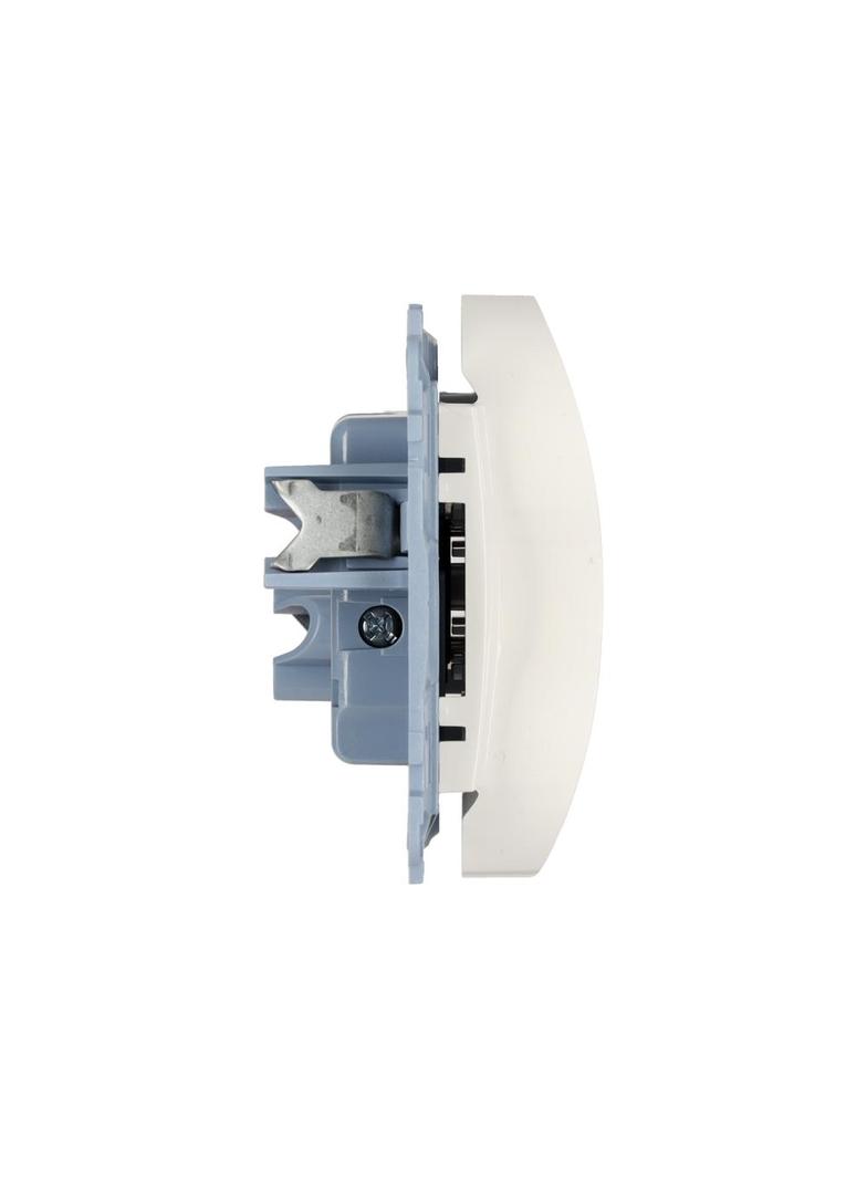 Simon 10 Gniazdo z/u podwójne z przesłonami 16A z. śrub. biały