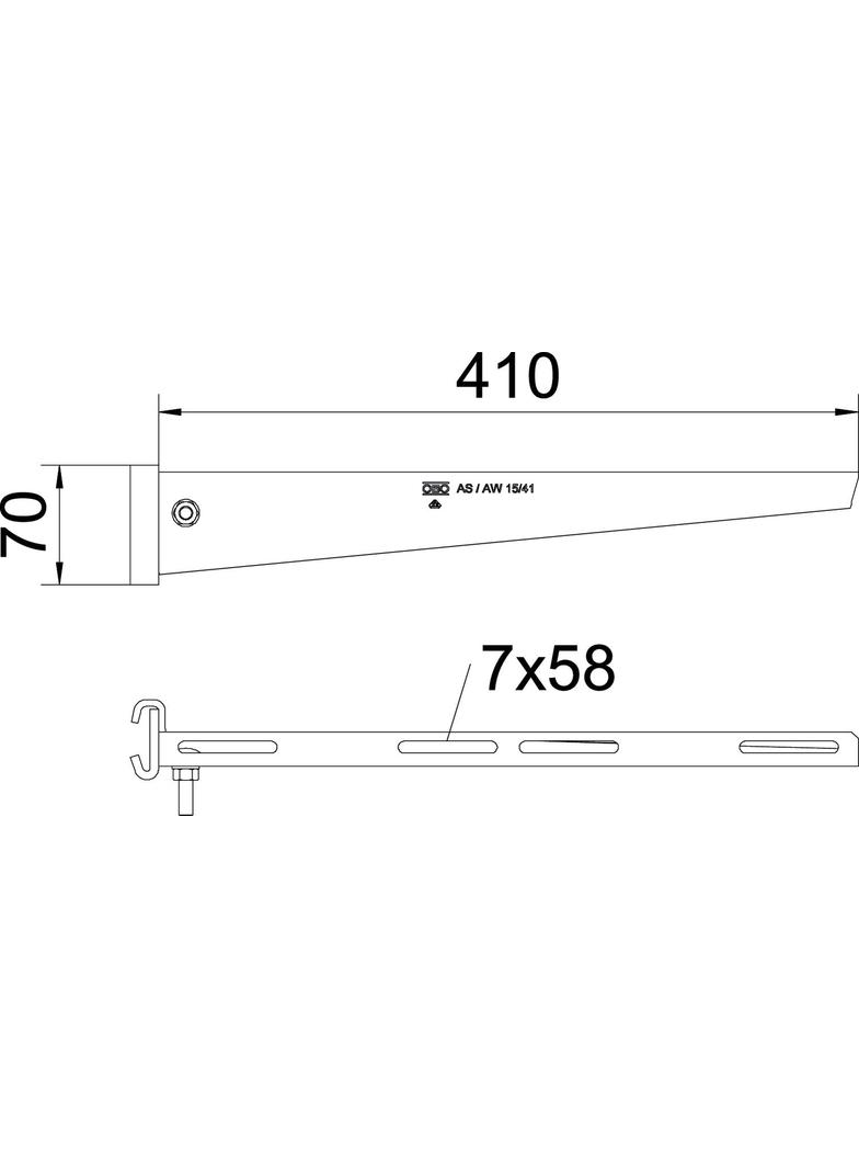 AS 15/41, WSPORNIK WIESZAKOWY 410MM FT