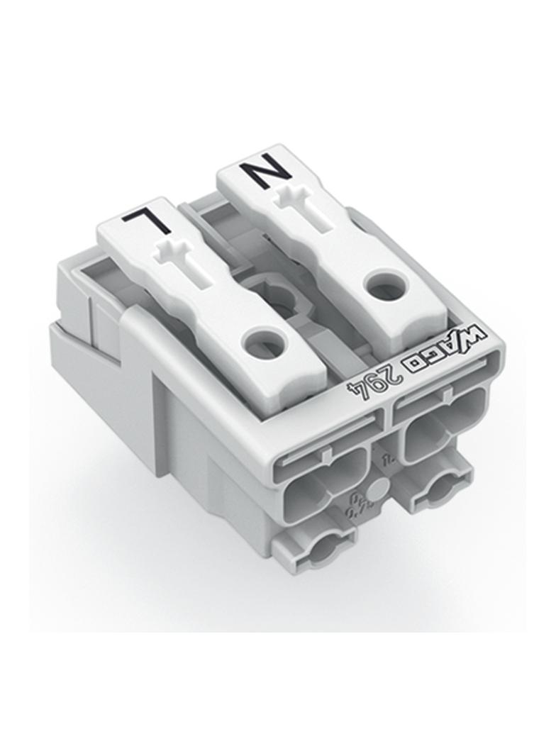 złączka zasilająca 2-biegunowa bez stopek bez styku PE