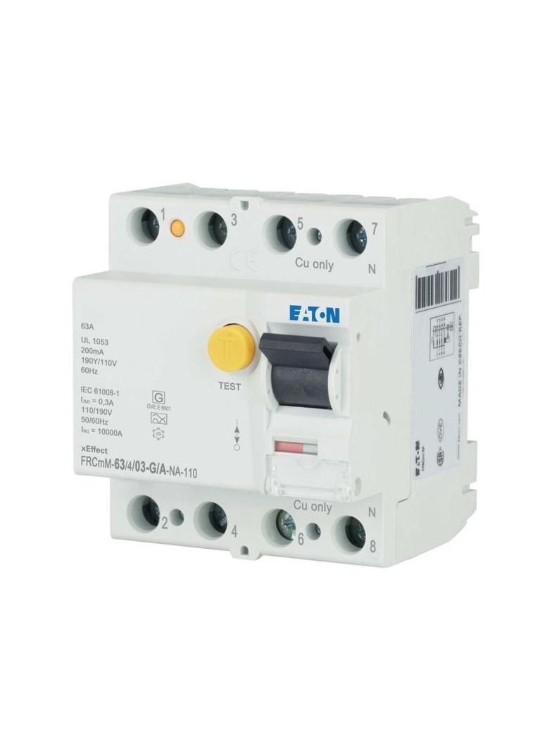 FRCMM-63/4/03-G/A-NA-110 Wyłącznik różnicowoprądowy 10kA 110VAC 63A 4P 300mA typ G/A 167710 EATON