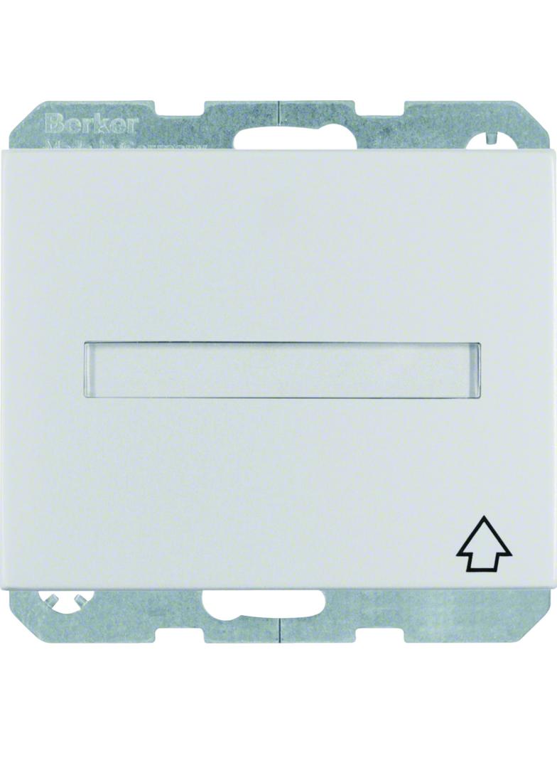 BERKER K.5 Gniazdo SCHUKO z pokrywą i polem opisowym aluminium 47527103 HAGER