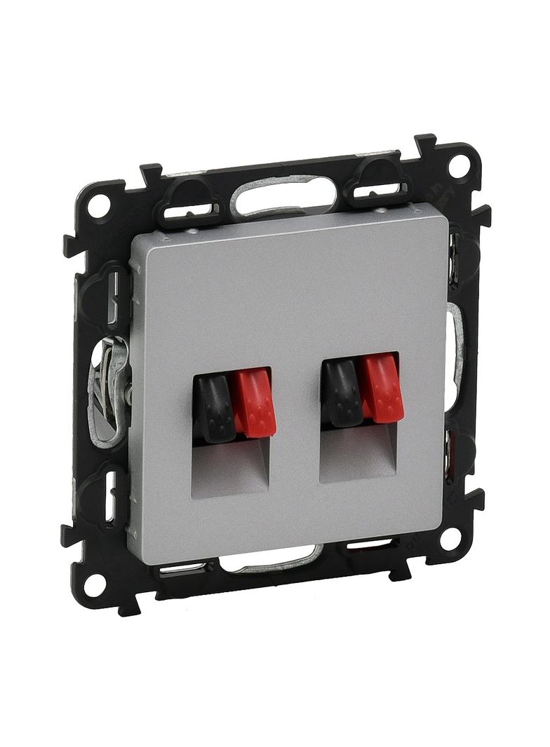 VALENA LIFE GNIAZDO GŁOŚNIKOWE PODWÓJNE ALUMINIUM, Legrand