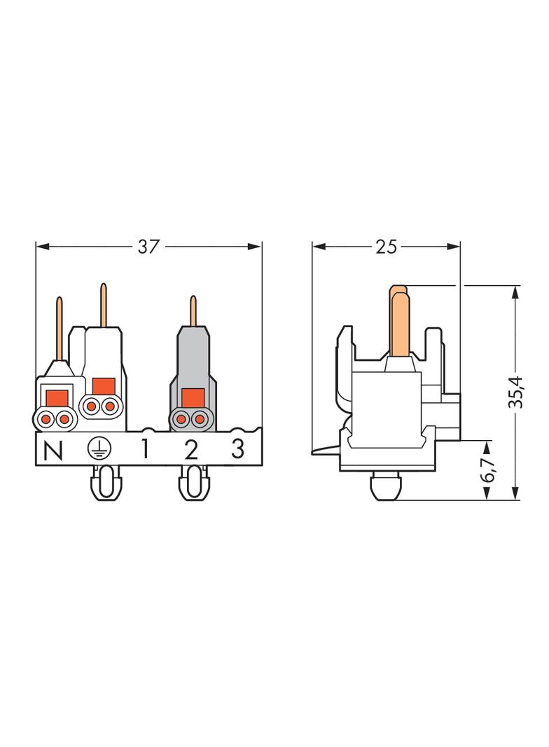 wtyk rozgałęźny 1 mm2 5-polowy