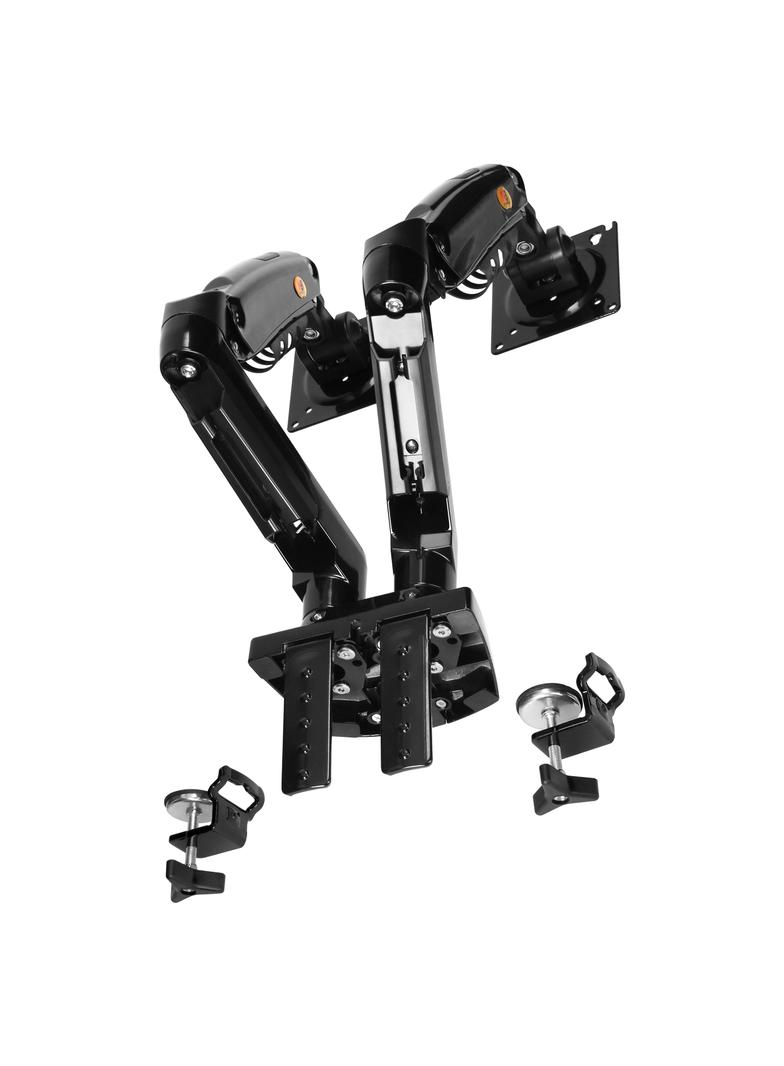 Obrotowy uchwyt biurkowy na sprężynie gazowej do dwóch monitorów LCD LED 17”-27”