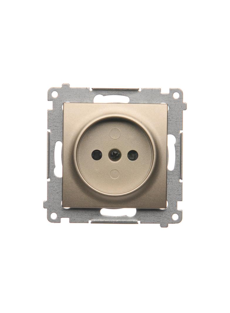 Simon 54 Gniazdo bez uziemienia z przesłonami 16A z. śrub. złoty mat