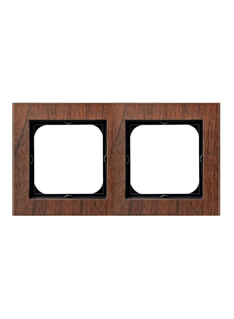 SONATA Ramka podwójna - kolor drewno orzech