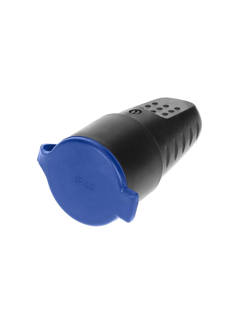 Gniazdo gumowe proste IP44 z uziemieniem, czarne, schuko OR-AE-1314(GS) ORNO