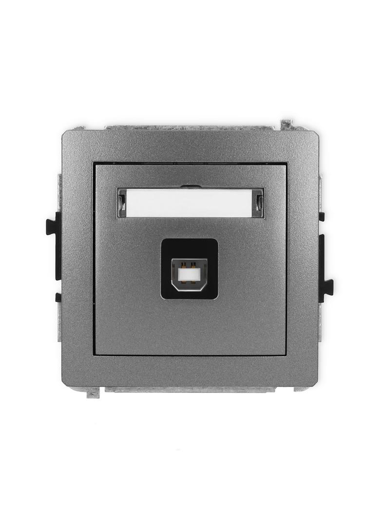 DECO Mechanizm gniazda pojedynczego USB A-B 2.0 grafitowy