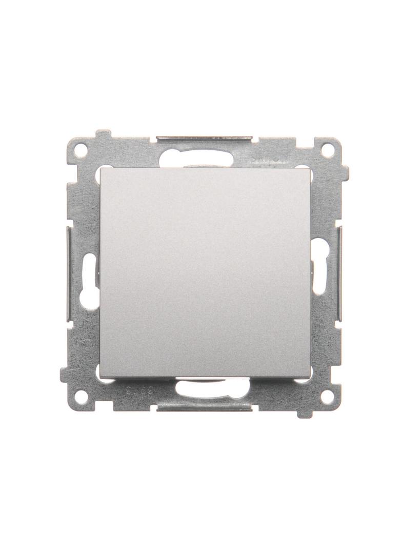 Simon 54 Przycisk pojedynczy zwierny bez piktogramu 10A 250V szybkozłączka srebrny mat DP1.01/43 KONTAKT