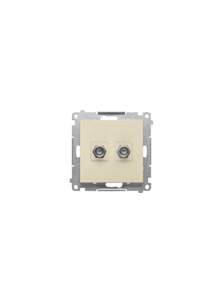 Simon 55 Gniazdo antenowe typu /F/ podwójne Do instalacji indywidualnych Szampański mat