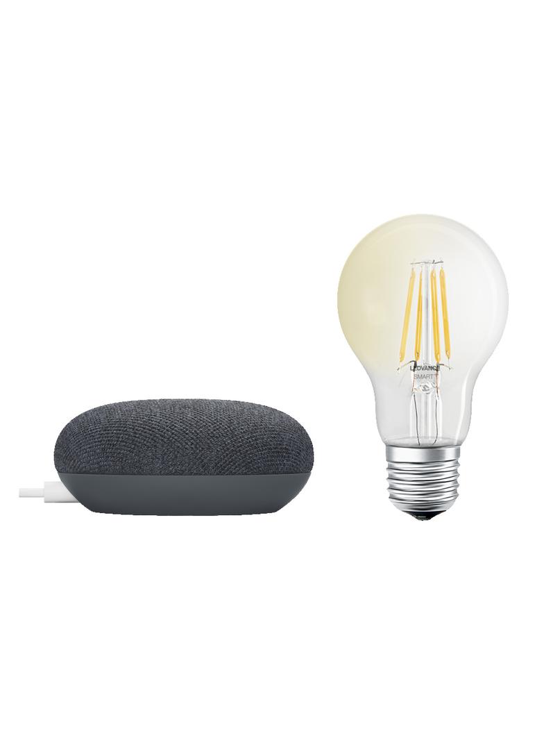 Lampa LED z głośnikiem GOOGLE NEST BK DACH CL A60 FIL BT KIT