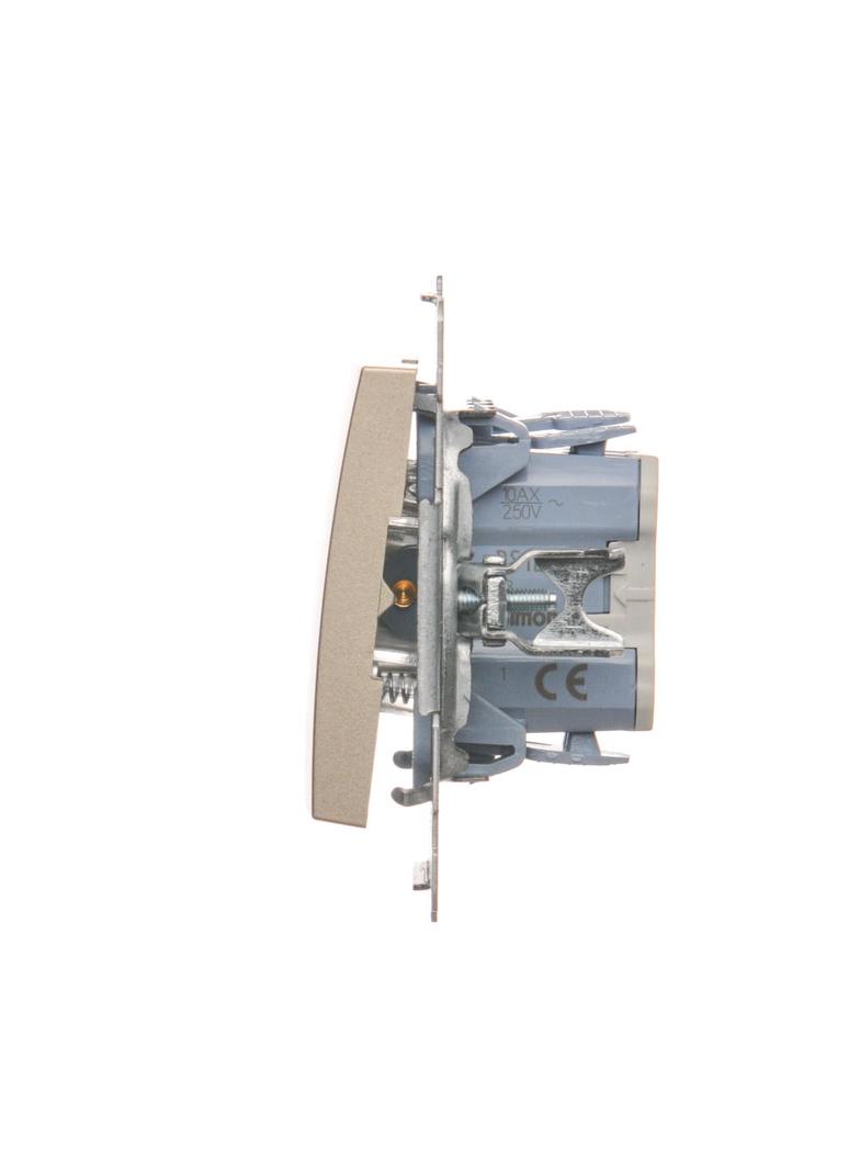 Simon 54 Przycisk „światło” z podświetleniem LED 10A szybkozłączka złoty mat