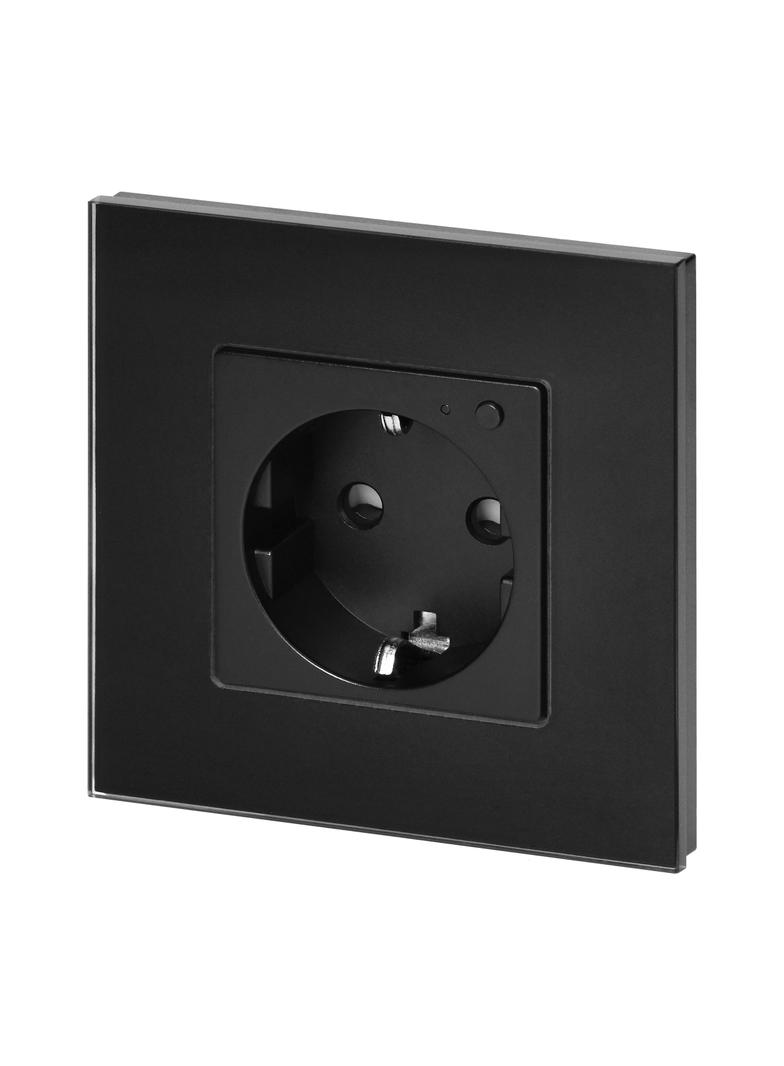 Gniazdo pojedyncze Tuya Smart Wi-Fi, Schuko, czarne