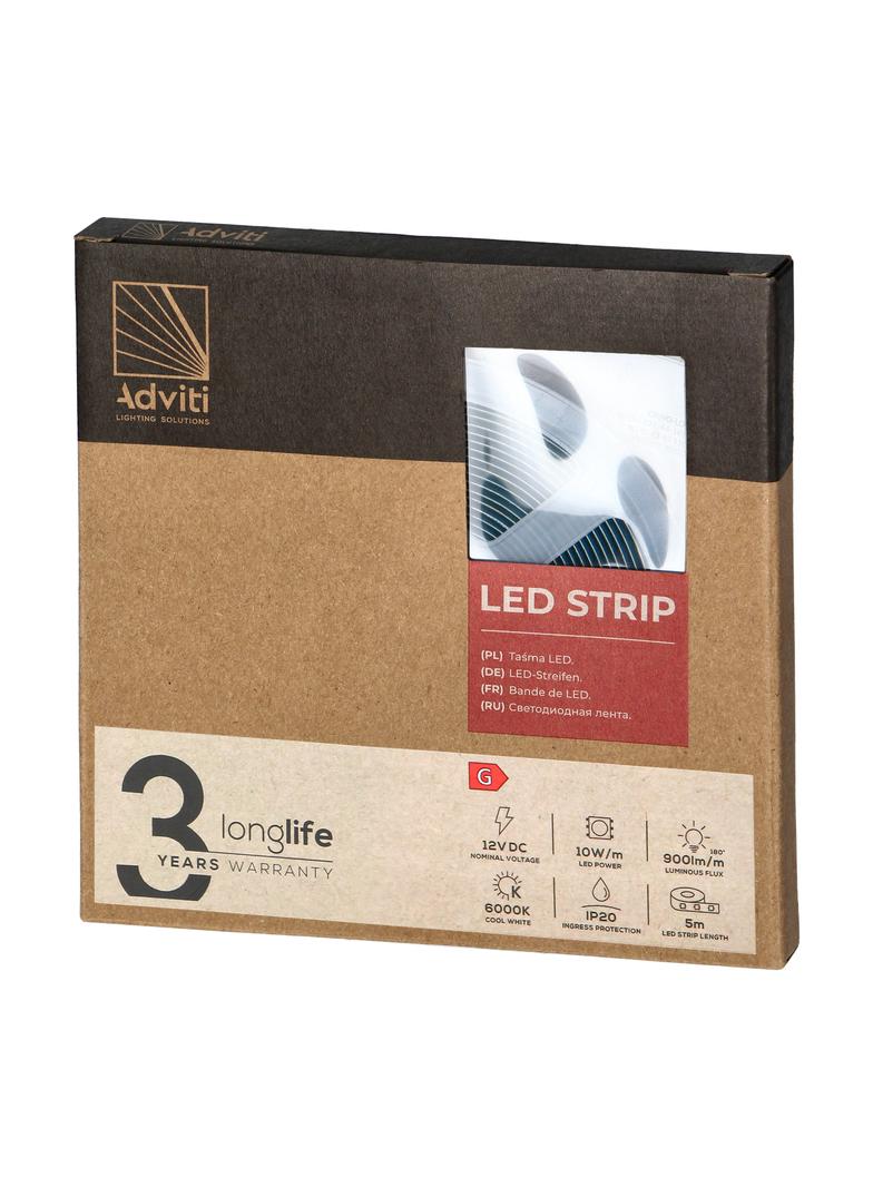 Taśma LED COB 12V 480L/m 10W/m IP20 6000K 5m