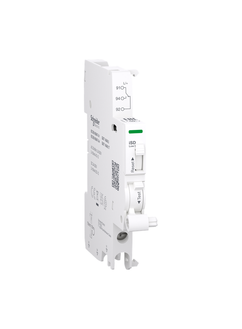 Styk sygnalizacyjny, Acti9, iSD 2-100 mA, 1CO, do obwodów niskoprądowych, podłączenie od dołu