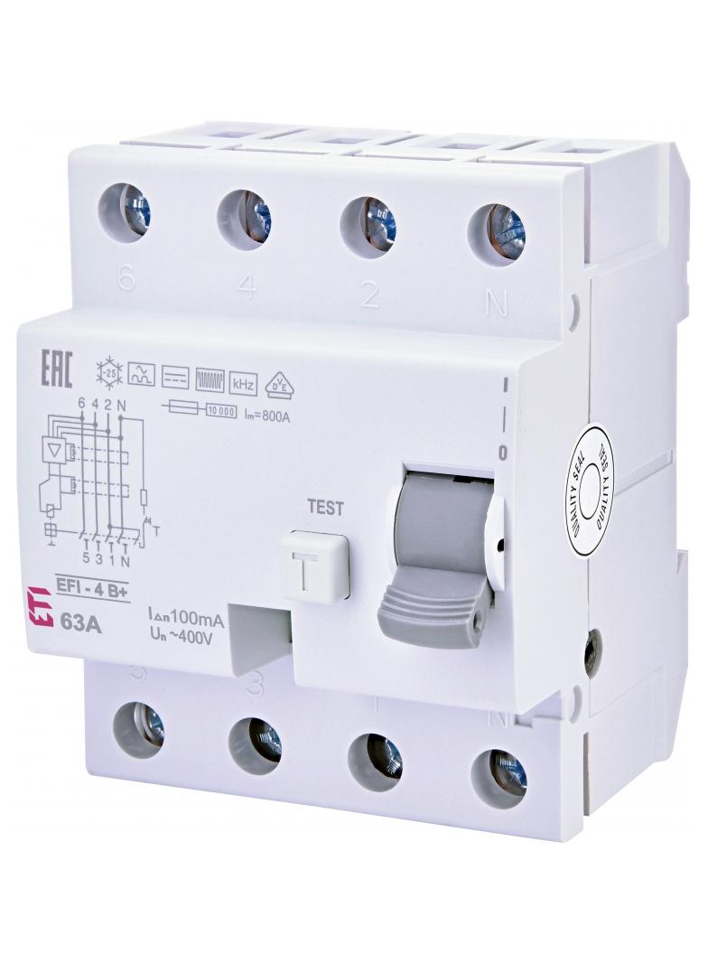 EFI-4 63/0,1A, B+ - Wyłącznik  różnicowoprądowy Typ B+