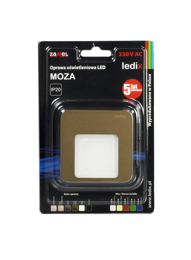 Oprawa LED MOZA PT 230V AC ZLO biała ciepła TYP: 01-221-42