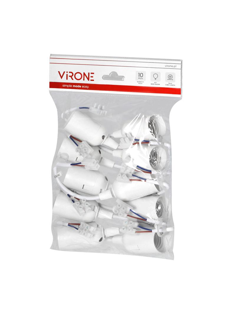 Oprawka remontowa E27, biała, zestaw 10 szt.