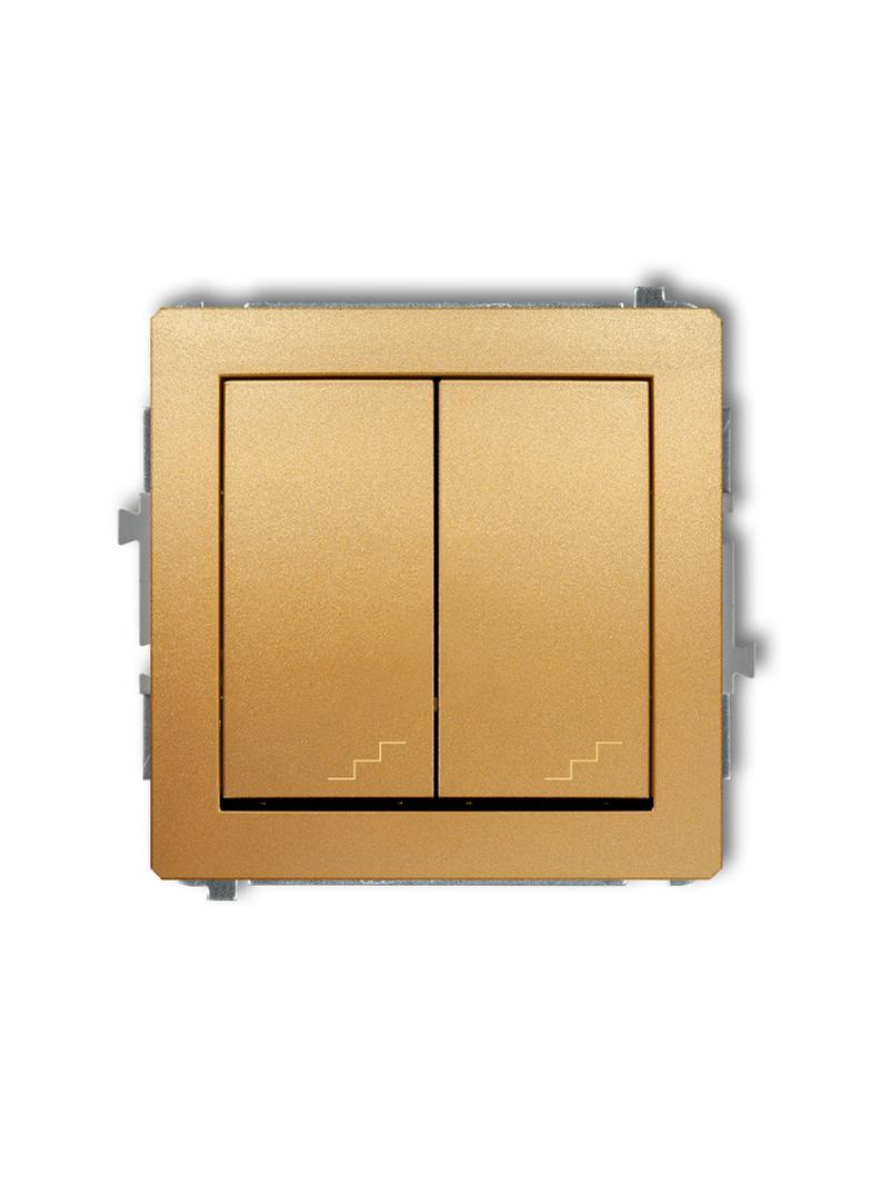 DECO Mechanizm łącznika podwójnego schodowego złoty