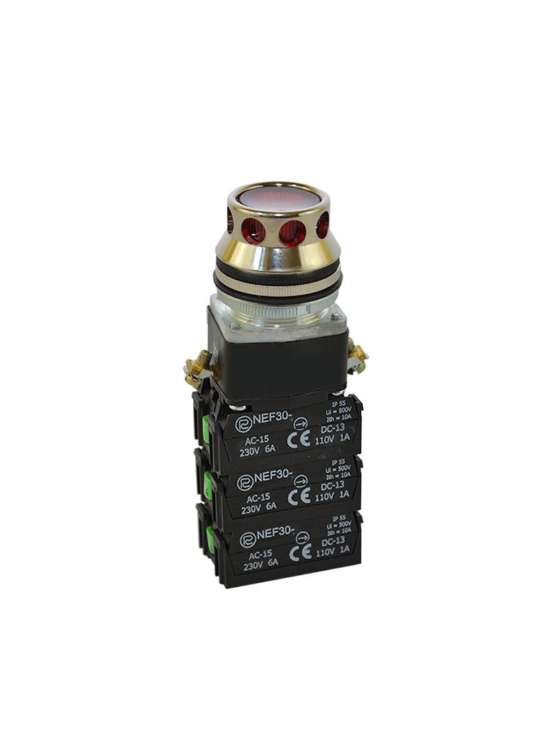 Przycisk NEF30-KL3X3Y/24V czerwony