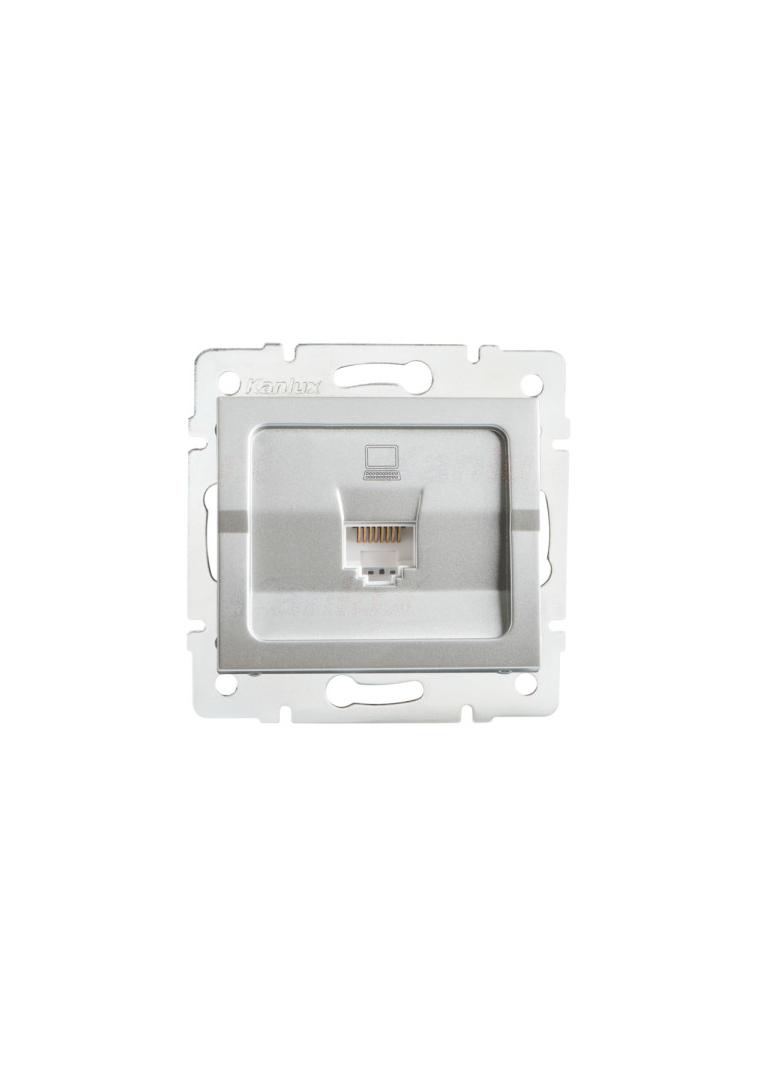 LOGI Gniazdo komputerowe pojedyncze (RJ45Cat 5e Jack) Srebrny 021390043 25226 KANLUX