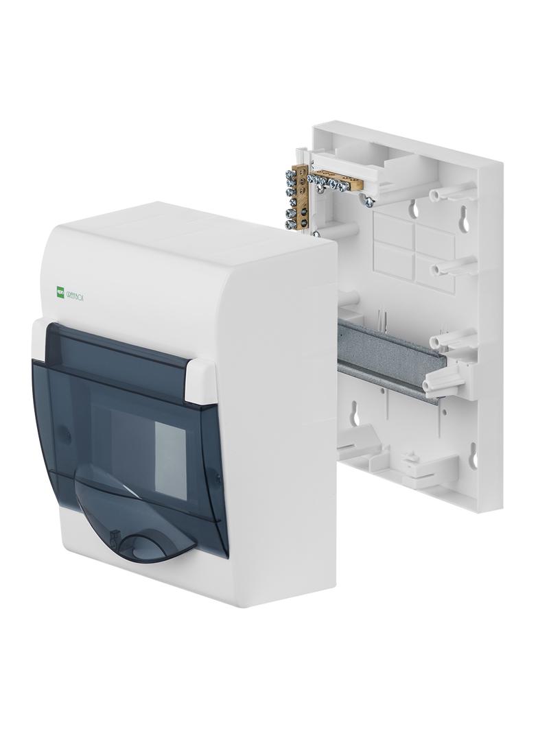 Rozdzielnica GREEN BOX n/t 6-modułem IP40 szyba transparentna dymna