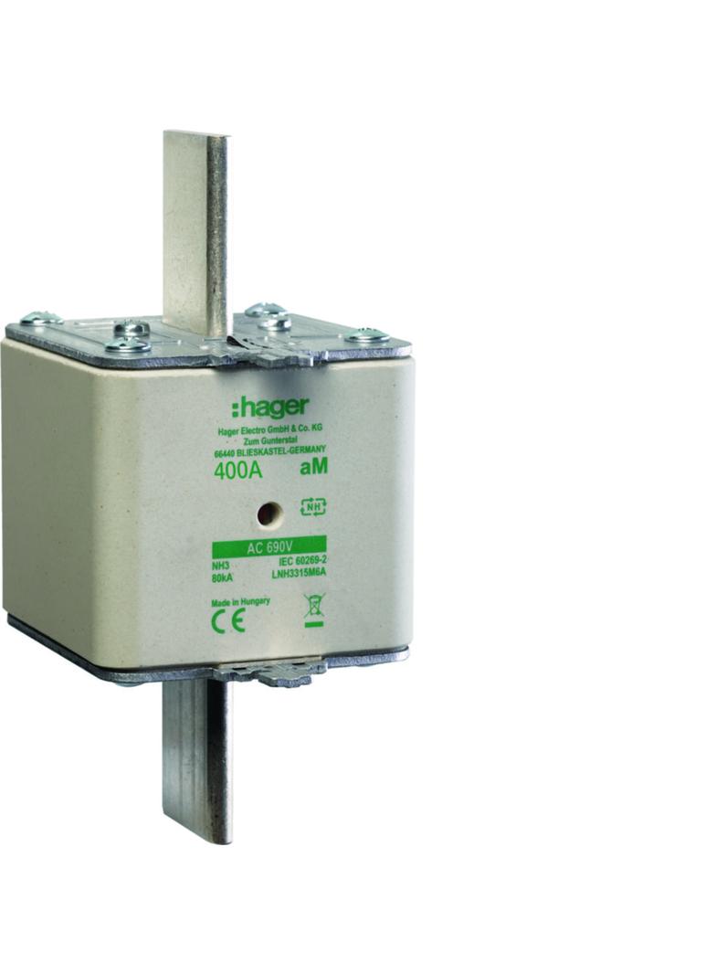 Wkładka bezp. nożowa NH3 wsk.podw. uchwyt nieiz. aM 400A 690VAC LNH3400M6A HAGER