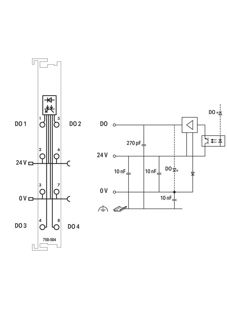 moduł 4DO 24V DC 0,5A