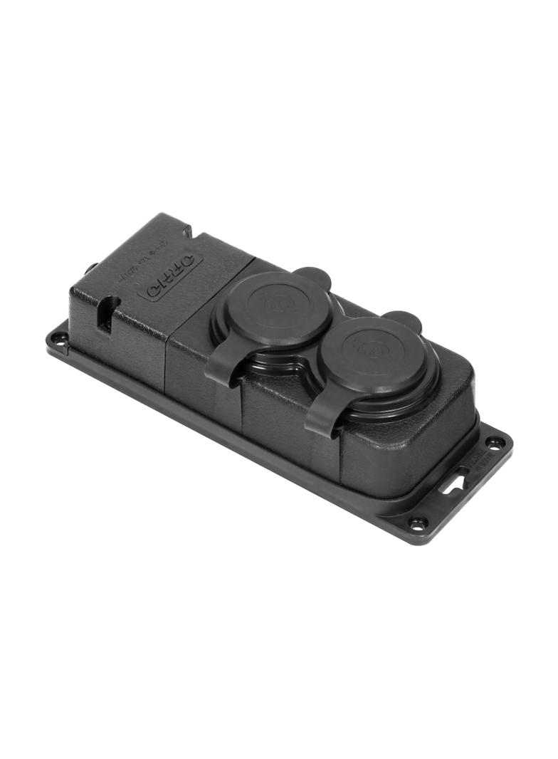 Rozgałęźnik bryzgoszczelny i odporny na uderzenia, IP44, 2 gniazda 2P+Z, 16A, 230V AC, gumowy, uniep OR-AE-13165 ORNO