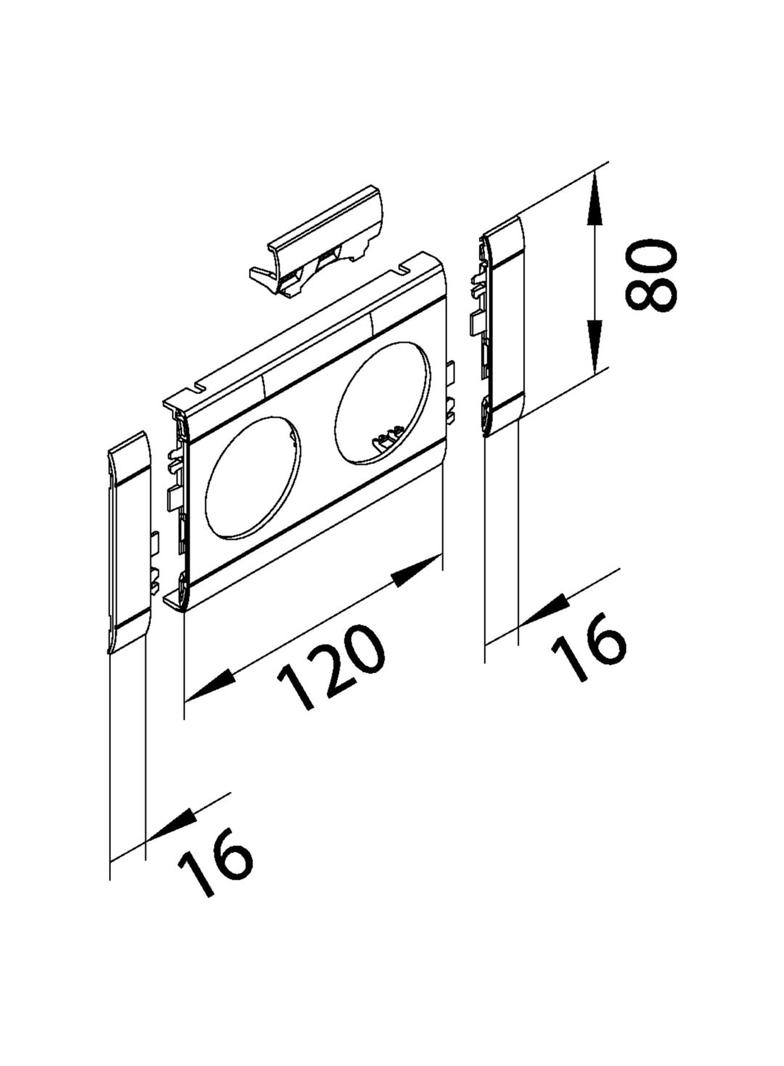 tehalit.WA Maskownica 2-krotna z polem opisowym ABS bezhalogenowy biały