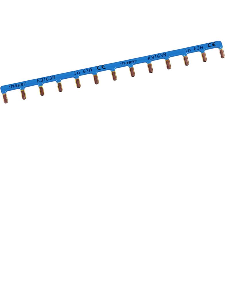 Szyna grzebieniowa kołkowa pozioma 1P 10mm2 13M powłoka niebieska KB163N HAGER