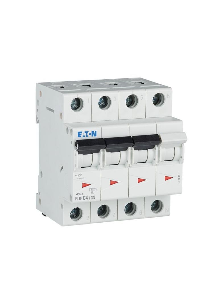 PL6-C4/3N Wyłącznik nadprądowy 6kA C4A 3P+N 106906 EATON