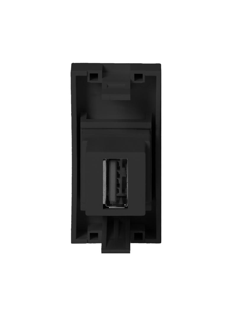 NOEN USB data, gniazdo modułowe 22,5x45mm USB data 2.0, przelotka, czarne OR-GM-9010/B/USBDAT1 ORNO